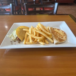 #3 Kid's Quesadilla, Fries & Taco