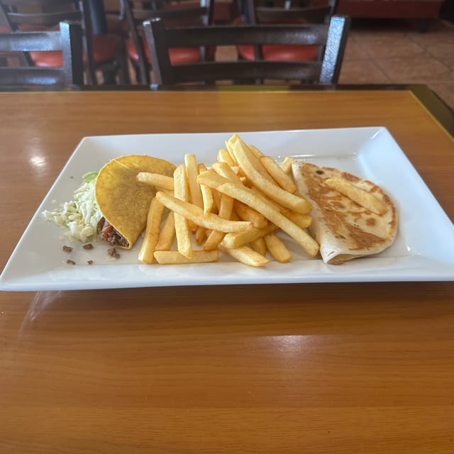 #3 Kid's Quesadilla, Fries & Taco.