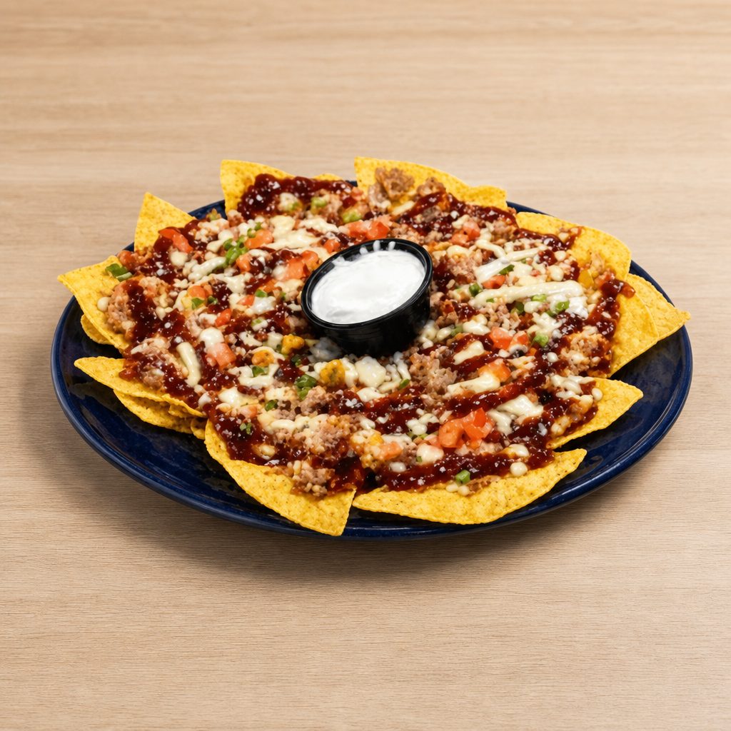 Pulled Pork BBQ Nachos.